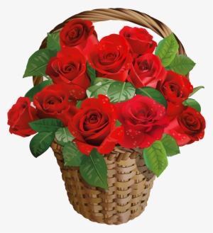 Valentines Day Roses Png Download Image - Rose Flower Basket Png