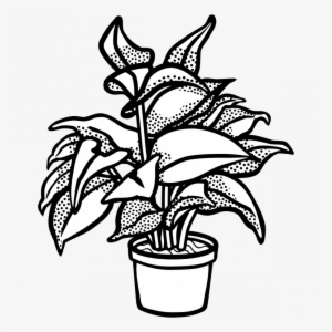 Plants Clipart Vector - Plant In A Pot Black And White