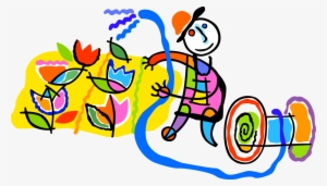 Vector Illustration Of Gardener Watering Garden Plants - Masters Garden Preschool Hillsborough Nc