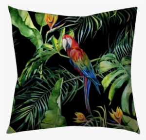 Scarlet Macaw Parrot - Bird Of Paradise Flower