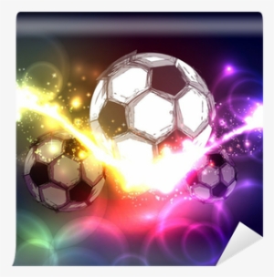 Soccer Ball On A Transparent Abstract Background Wall - Ball