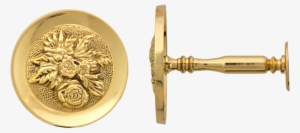 Embossed Boquet Holdback Brass - Curtain Rod
