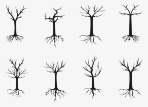 Tree With Roots Silhouette Vector - Tree Roots Silhouette Png