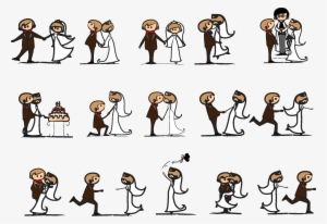 Cartoonstyle Wedding Elements - Wedding Cartoon Characters Vector Role