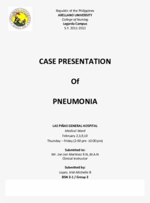 Case Study Of Bisleri - Case Study On Pneumonia For Nurses With Slide Share