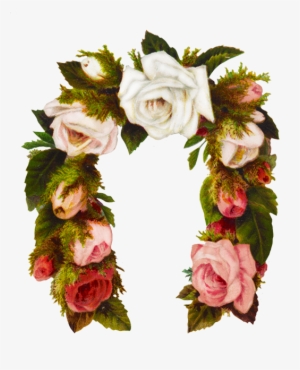 Rose Flower Frame Horse Shoe Shaped - Flower