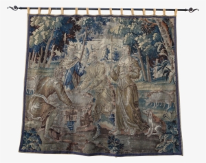 18th Century French Figural Tapestry On Iron Rod On - Tapestry