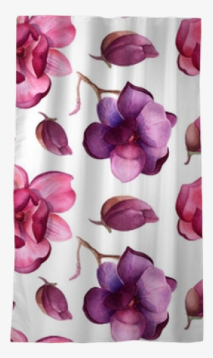 Magnolia Or Tulip Tree Flowers Pattern, Beautiful Watercolor - Watercolor Painting