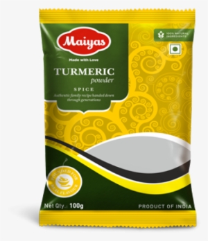 Turmeric, 100 Gm Pouch - Maiyas Turmeric Powder 50g