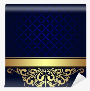 Navy Blue Background Decorated The Golden Royal Border - Navy Blue Graphic Design Background Png