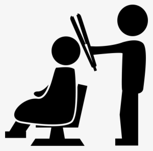 Hairdresser Standing With A Hair Straightener Behind - Wash Hair Icon Png