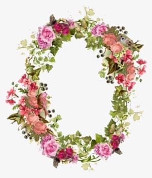 Flower Picture Frames Vintage Clip Art - Floral Borders Wreath Watercolour