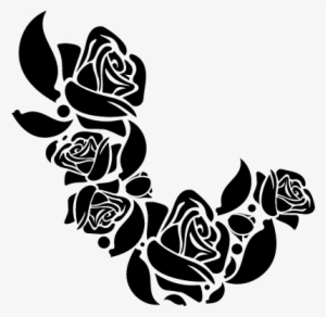 Flower Ornament Of Roses Vector - Black Floral Rose Png