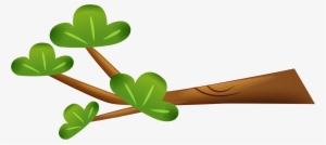 Cartoon Tree Branch Leaf Animation Branches Green Clip - Rama De Arbol Animado