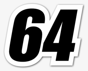 64 Sticker - Numeros De Carreras De Moto