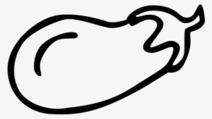 Eggplant Hand Drawn Outlined Vegetable Vector - Black And White Of Eggplant