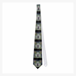 Disc Golf Basket Silhouette Neck Tie - Disc Golf Basket Silhouette V-neck - White Medium By