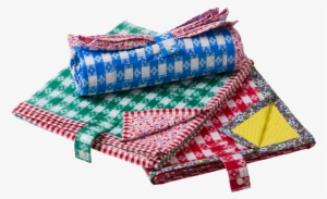 Foldable Picnic Blanket With Checked Oilcloth And Fabric - Picnic Blankets