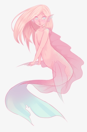 Transparent Mermaid Aesthetic Huge Freebie Download - Pastel Aesthetic Girl Drawing