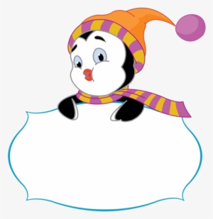 Labels, Scraps, Png Border Scrap, Etiquette - Cute Penguin Clip Art