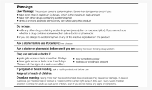 Warnings - Product Is Not Medicine
