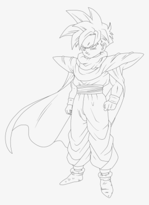 Cell Drawing Gohan - Line Art