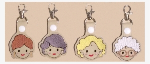Golden Girls Inspired Embroidered Key Fob - Earrings