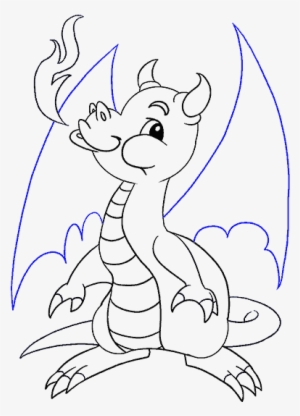 Drawn Baby Dragon - Drawing