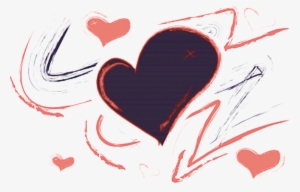 Share This Image - Rot-schwarzes Herz Abstrakt Karte