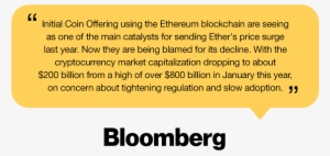 Bloomberg Statement On Ethereum Price Decline - Ethereum