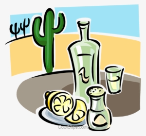 Tequila With Lemons Royalty Free Vector Clip Art Illustration - Tequila Png