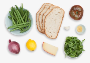 Heirloom Tomato & Fontina Grilled Cheese Sandwiches - Vegetables Top View Png