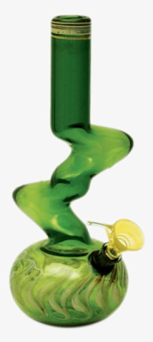 Zig Zag Water Bong With Elbow In Assorted Colors - Glass