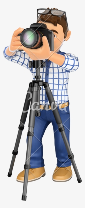 D Photographer With And Tripod Taking - Taking A Photo On A Tripod
