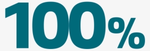 100% On Blue Text - 100% Png