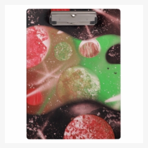 Bass Guitar Red Green Planets Musical Spacepaintin - Bass Guitar Red Green Planets Spraypainting Twin D