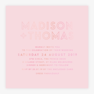 Once Wed Rose Gold Foil Invitation On Pink Blush Card - Poster