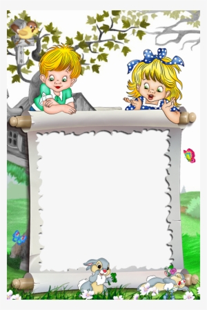 White Kids Transparent Frame Kids And Bunnies Borders - Kids Transparent Photo Frame