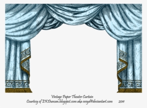 Aqua Paper Theater Curtain By Eveyd - Curtains Theatre Free Png