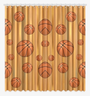 Basketballs With Wood Background Window Curtain - Cross Over Basketball