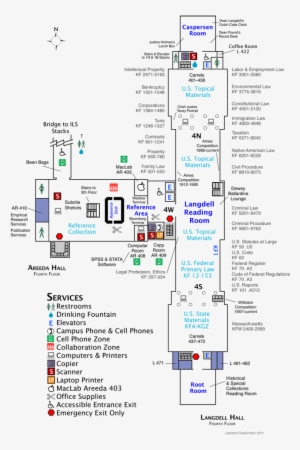 Langdell Hall Fourth Floor Map - Langdell Hall