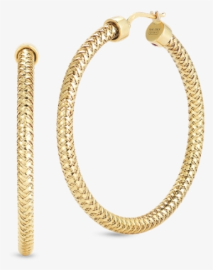 Roberto Coin Small Hoop Earrings Roberto Coin Small - Roberto Coin Primavera Yellow Gold Mesh Hoop Earrings
