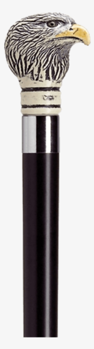 Eagle Head Scrimshaw Black Walking Cane