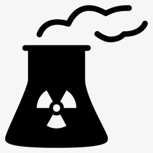 Nuclear Power Plant Filled Icon - Black And Red Background