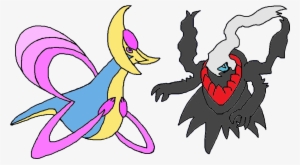 Cresselia And Darkrai - Cartoon