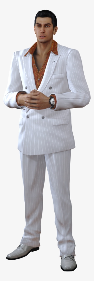Com Yakuza 0 Kazuma Kiryu White Suit Standing Formal - You Know I Had To Do It Em Png