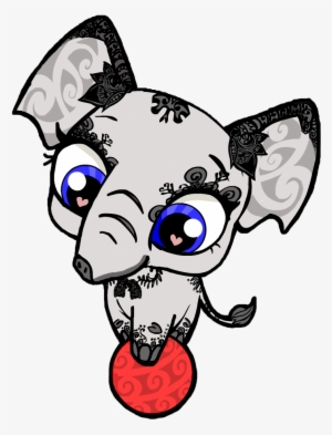 Clip Art Black And White Elephant By Rayayakuza On - Lps Elephant Coloring Pages