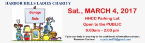 Hh Ladies Charity Garage Sale March 4 - Car Boot Sale