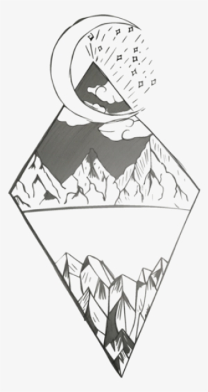 Clip Art Black And White Cards Drawing Pattern - Diamond Mountain Drawing
