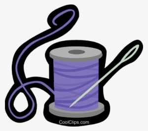 Needle And Thread Royalty Free Vector Clip Art Illustration - Wool